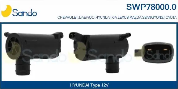 Washer Fluid Pump, window cleaning (SWP78000.0)