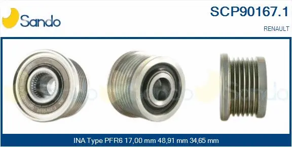 Belt Pulley, alternator (SCP90167.1)