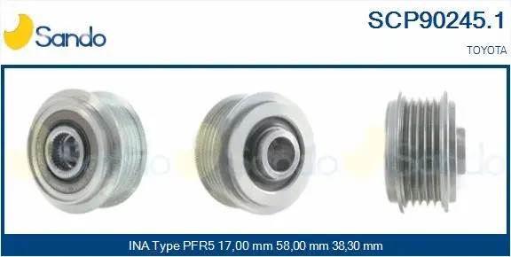 Belt Pulley, alternator (SCP90245.1)