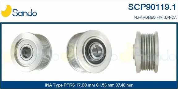 Belt Pulley, alternator (SCP90119.1)