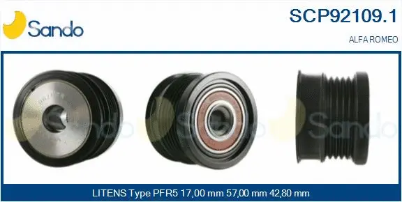Belt Pulley, alternator (SCP92109.1)