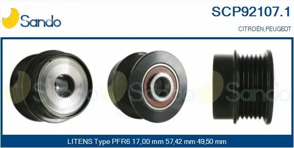 Belt Pulley, alternator (SCP92107.1)