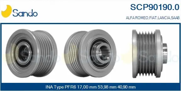 Belt Pulley, alternator (SCP90190.0)