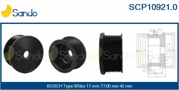 Belt Pulley, alternator (SCP10921.0)