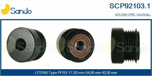 Belt Pulley, alternator (SCP92103.1)