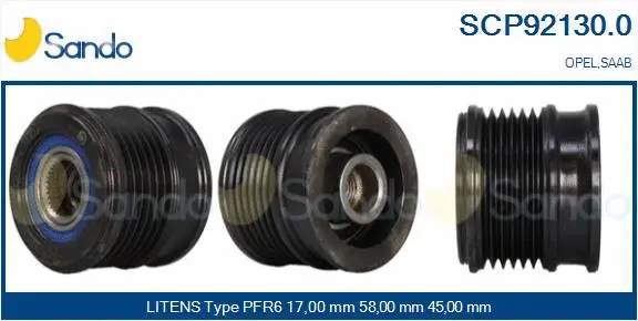 Belt Pulley, alternator (SCP92130.0)