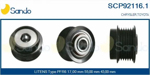 Belt Pulley, alternator (SCP92116.1)