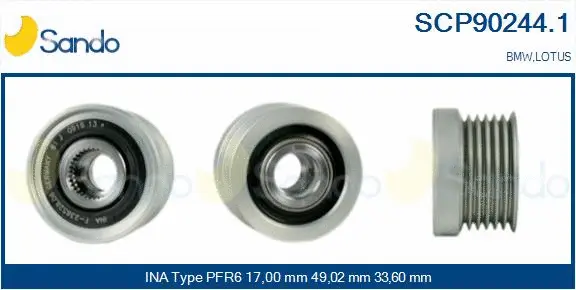 Belt Pulley, alternator (SCP90244.1)