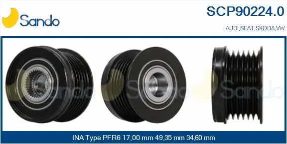 Belt Pulley, alternator (SCP90224.0)