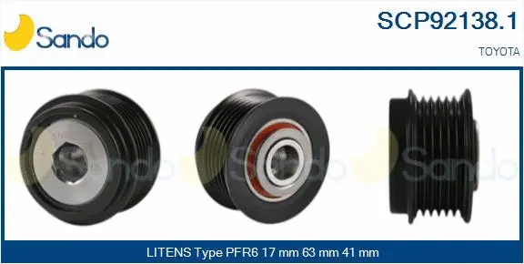 Belt Pulley, alternator (SCP92138.1)
