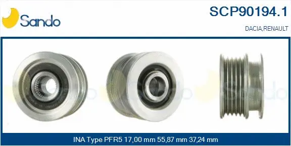 Belt Pulley, alternator (SCP90194.1)