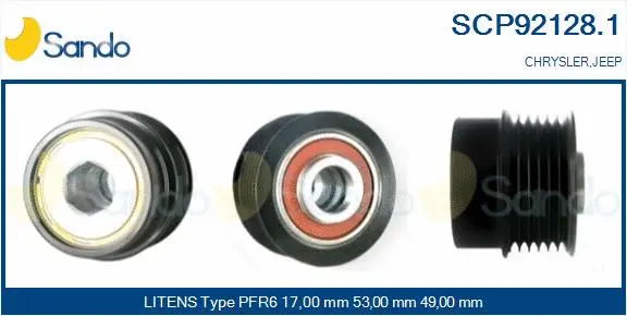 Belt Pulley, alternator (SCP92128.1)