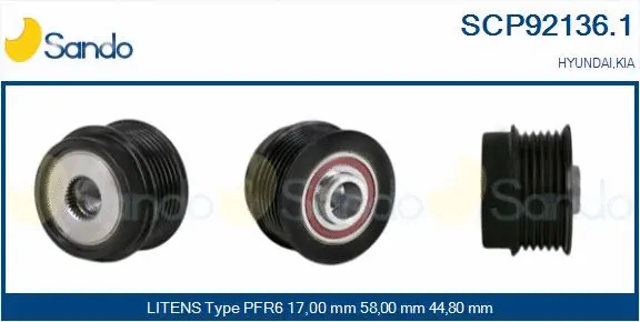 Belt Pulley, alternator (SCP92136.1)