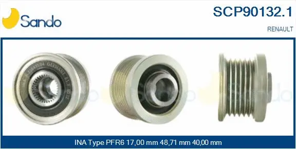 Belt Pulley, alternator (SCP90132.1)