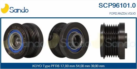 Belt Pulley, alternator (SCP96101.0)