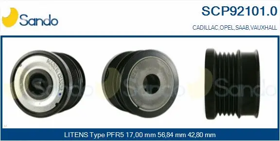 Belt Pulley, alternator (SCP92101.0)