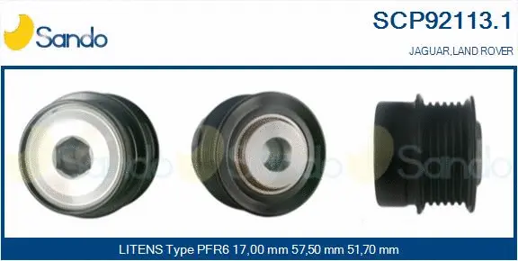 Belt Pulley, alternator (SCP92113.1)