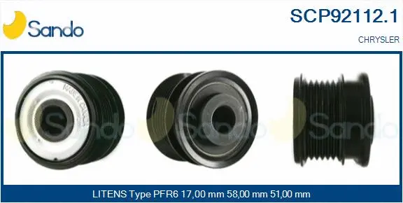 Belt Pulley, alternator (SCP92112.1)