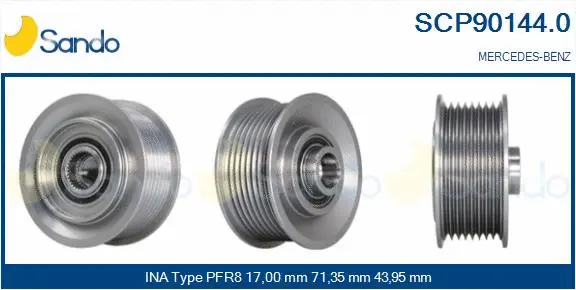 Belt Pulley, alternator (SCP90144.0)