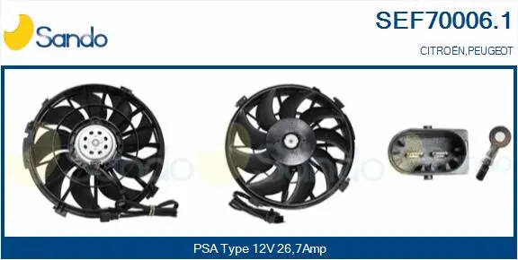 Electric Motor, radiator fan (SEF70006.1)