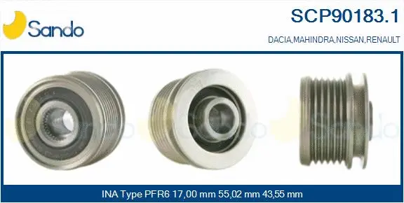 Belt Pulley, alternator (SCP90183.1)