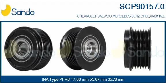 Belt Pulley, alternator (SCP90157.0)
