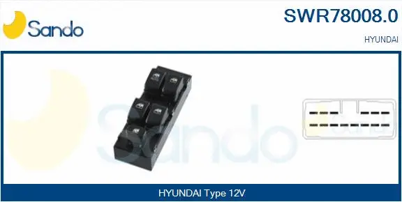 Switch, window regulator (SWR78008.0)