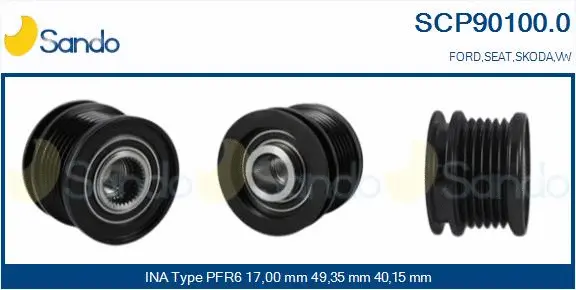 Belt Pulley, alternator (SCP90100.0)