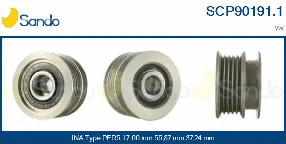 Belt Pulley, alternator (SCP90191.1)