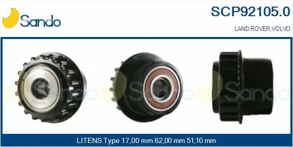 Belt Pulley, alternator (SCP92105.0)