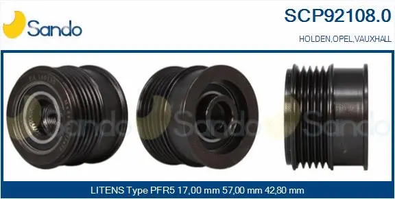 Belt Pulley, alternator (SCP92108.0)