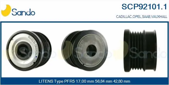 Belt Pulley, alternator (SCP92101.1)