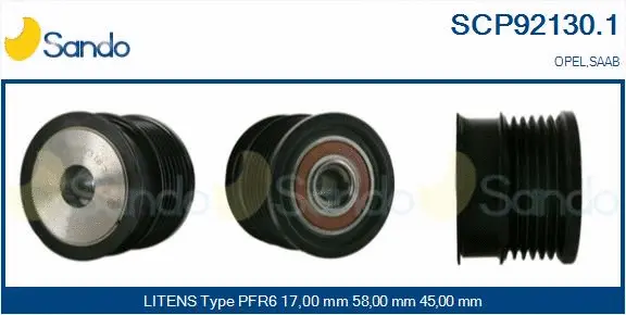 Belt Pulley, alternator (SCP92130.1)