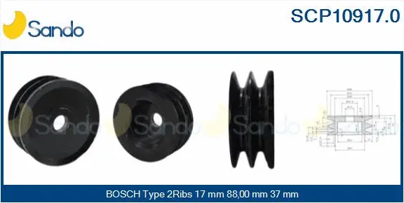 Belt Pulley, alternator (SCP10917.0)