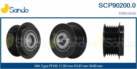 Belt Pulley, alternator (SCP90200.0)