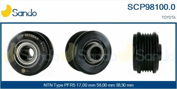Belt Pulley, alternator (SCP98100.0)