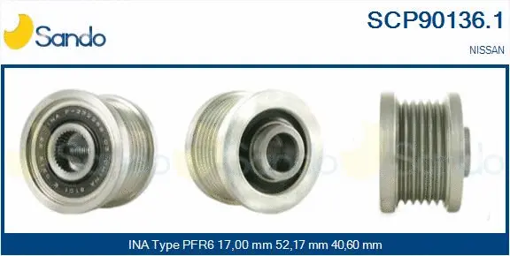 Belt Pulley, alternator (SCP90136.1)
