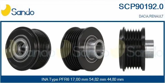 Belt Pulley, alternator (SCP90192.0)