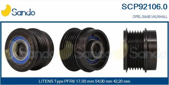 Belt Pulley, alternator (SCP92106.0)