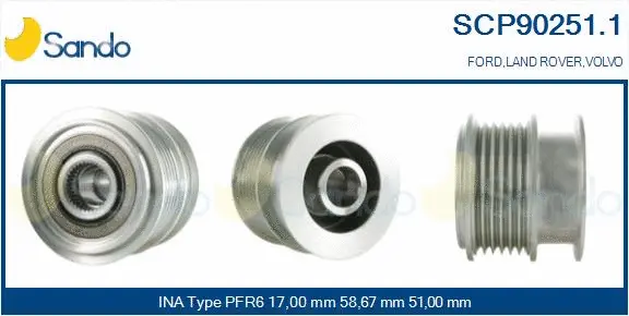 Belt Pulley, alternator (SCP90251.1)