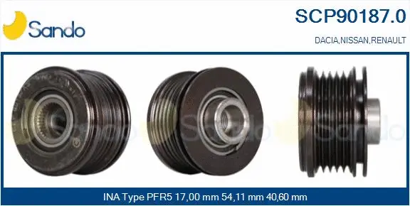 Belt Pulley, alternator (SCP90187.0)