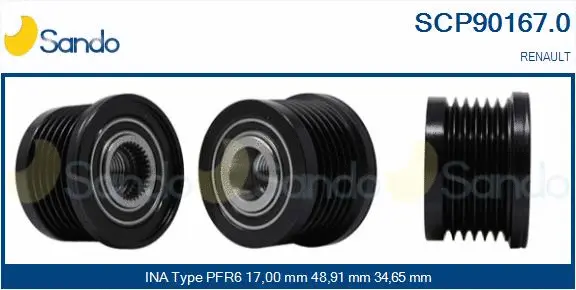 Belt Pulley, alternator (SCP90167.0)