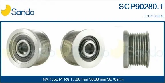 Belt Pulley, alternator (SCP90280.1)