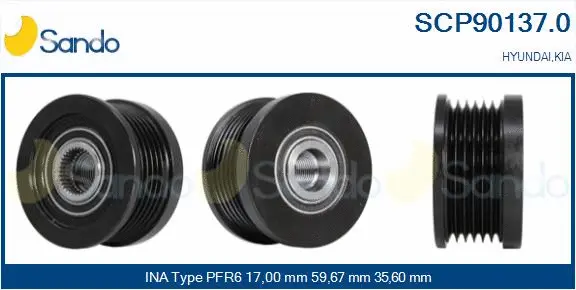 Belt Pulley, alternator (SCP90137.0)