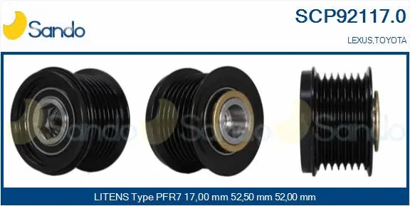 Belt Pulley, alternator (SCP92117.0)