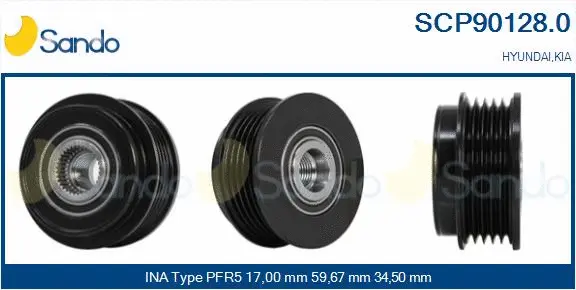 Belt Pulley, alternator (SCP90128.0)