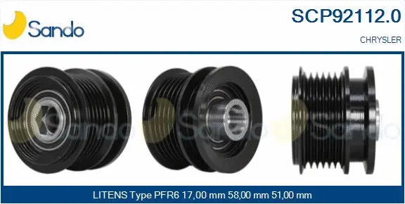 Belt Pulley, alternator (SCP92112.0)