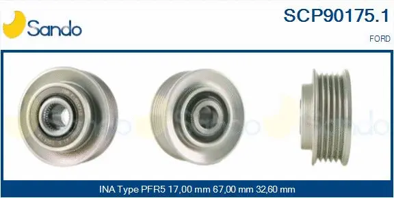 Belt Pulley, alternator (SCP90175.1)