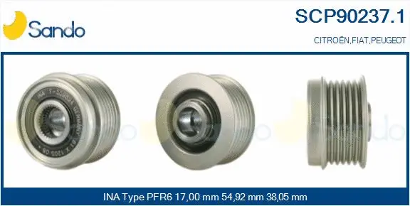 Belt Pulley, alternator (SCP90237.1)