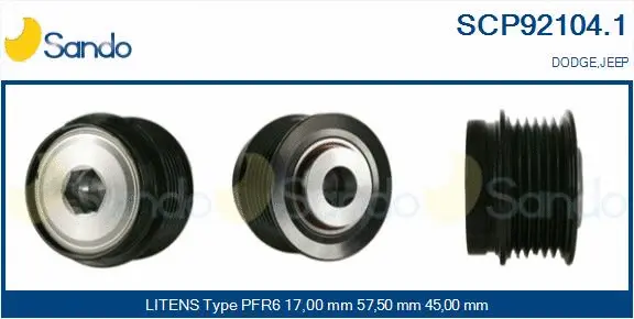 Belt Pulley, alternator (SCP92104.1)